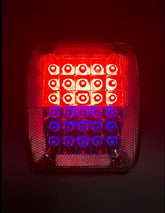 5.5" x 4" Rectangle 30 LED Red + Blue Strobe Light Iron/Metal Mounting Bracket DOT/SAE Approved Waterproof Anti-Shock Anti-Fog Towing Construction Safety Security (2 PACK)